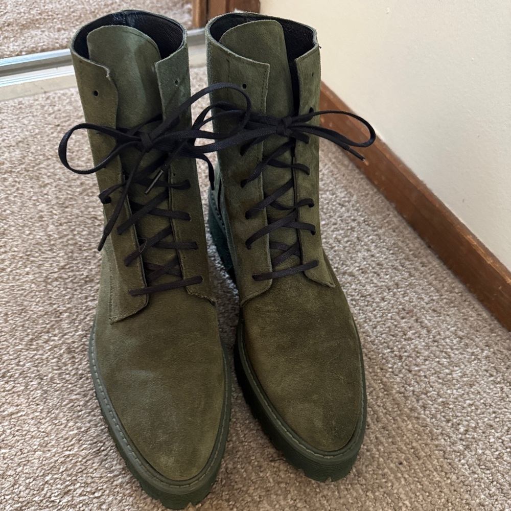 Freda Salvador Green Suede Boots